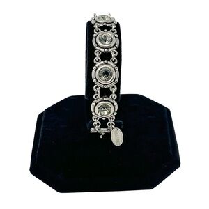 Tommassini Bracelet, Smoky Crystal Silver Tone hardware